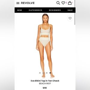 BEACH RIOT Eva Bikini in Tan Check MEDIUM